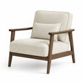 Polstersessel 80 x 85 x 90 cm Bouclé Bezug Holzrahmen Beige Braun mit Armlehnen