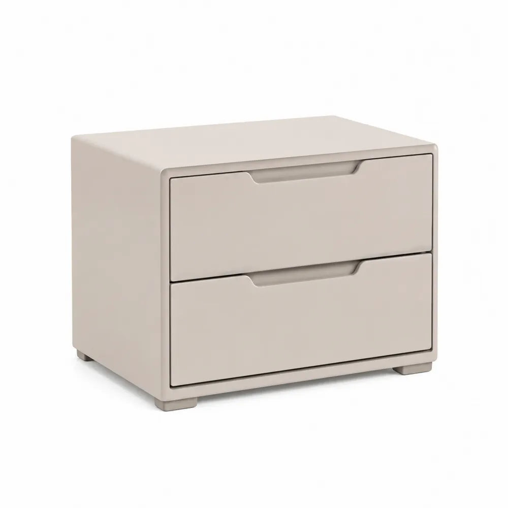 Nachttisch MDF Holzwerkstoff Beige mit 2 Schubladen 60 x 40 x 45 cm