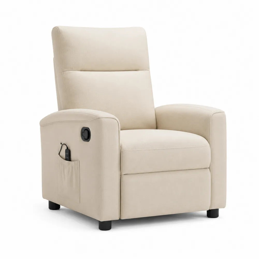 Relaxsessel 80x90x105 cm Fernsehsessel Polyesterbezug Beige mit Liegefunktion