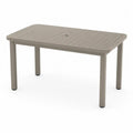 Gartentisch rechteckig Aluminium Lamellen Tischplatte Beige 160x90x75 cm