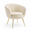 Polstersessel mit Armlehnen Bouclé Bezug Metallbeine Beige Gold 75x75x80 cm