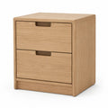 Nachttisch 50 x 40 x 55 cm MDF mit 2 Schubladen rechteckig Natur