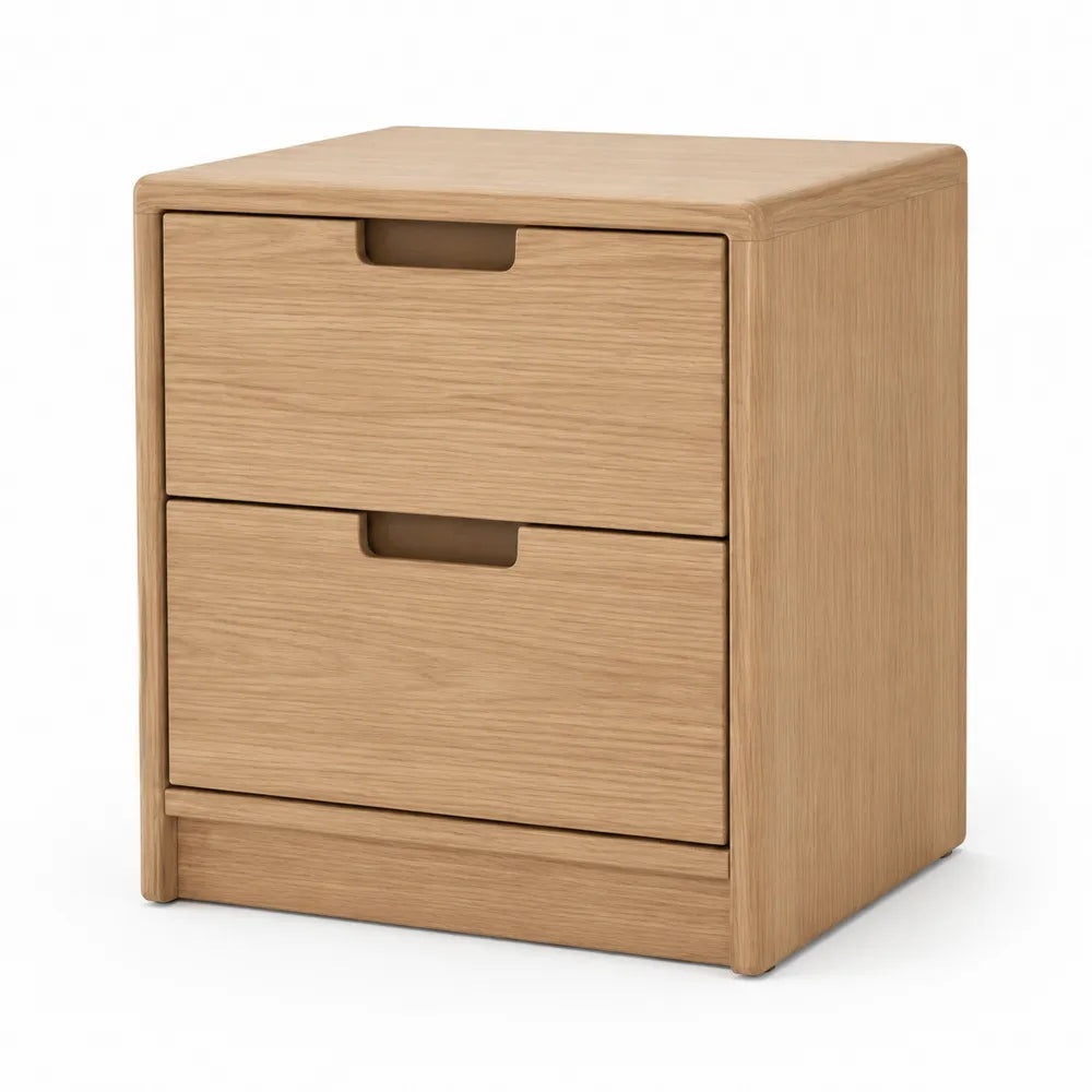 Nachttisch 50 x 40 x 55 cm MDF mit 2 Schubladen rechteckig Natur