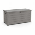 Garten Aufbewahrungsbox Kunststoff Grau mit Klappdeckel 120 x 50 x 55 cm